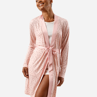 Roupão feminino de viscose poá rosa