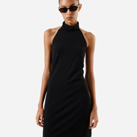 Vestido curto feminino com renda frente única preto