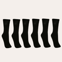 Kit de 6 pares de meias masculinas cano longo preta