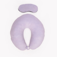 Apoio de pescoço com máscara de dormir lilás