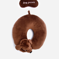 Apoio de pescoço cachorro com máscara marrom