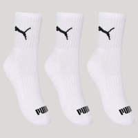 Kit de 3 Pares de Meias Masculinas Cano médio Puma - branco