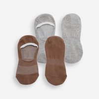 Kit de 2 pares de meias femininas cano invisível colorido