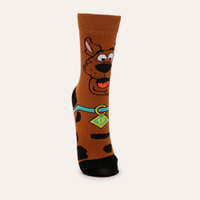 Meia Masculina Cano Alto Divertida Scooby-Doo Marrom
