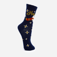 Meia cano alto harry potter azul