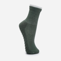 Meia cano alto antiderrapante bicolor verde