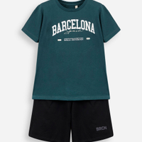 Conjunto infantil de algodão barcelona verde