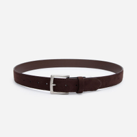Cinto de suede com fivela quadrada marrom