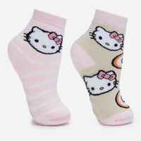 Kit de 2 meias cano curto infantil hello kitty colorido