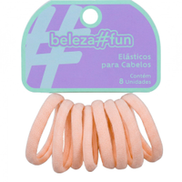 Kit de elásticos para cabelo bege com 8 unidades
