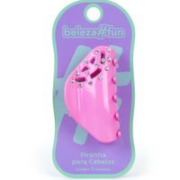 Piranha para cabelo com strass rosa
