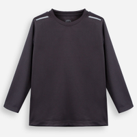 Camiseta infantil manga longa esportiva com refletivo cinza