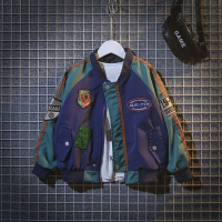 2025 New Boys' Spring Autumn Jacket Korean Style Stylish Multi Logo Patchwork Kids Baseball Jacket Trendy