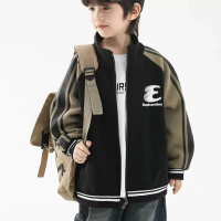 2025 Autumn Winter New Boys' Stylish Baseball Jacket for Toddler Big Kids All Season Coat with Warmth Style