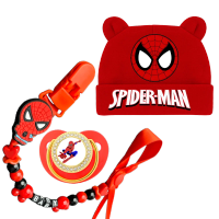 Newborn gift baby pacifier Cartoon pacifier holder Newborn hat. Baby feeding gift set Relieve teething pain Soothe baby