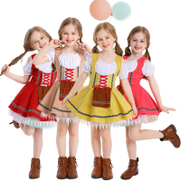 Multicolor Short Skirt Kids Oktoberfest Halloween Stage Performance Costume