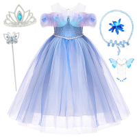 Cinderella Fairy Princess Dress Girl Butterfly Mesh Gown Child Cosplay Carnival Birthday Party Clothes Kids Performance Costumes