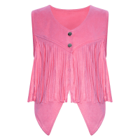 Kids Western Cowboy Cowgirl Hippie Costume Sleeveless Faux Suede Fringe Vest Waistcoat Halloween Carnival Party Cosplay Dress Up