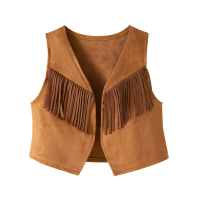 Children Fringe Western Vest Role Play Outfit Can Be Matched with Neckerchief Hat