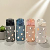 3D Full-Print Cute Cartoon Cat & Dog 550ML Water Bottles- Fade-Resistant, Bright Color, Leakproof, PVC-Free, Durable & Portable