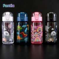 Children's Water Bottle for Summer Student Drinking Bottle Plastic 550ML Sports Water Bottle Portable Anti-fall and Leak Proof
