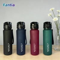 650ML Large Capacity Frosted Sports Water Bottle-Leak proof, BPA-Free PC with Silicone Straw & Carrying Rope，for Gym Outdoor