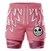 Double Layer Shorts, Suitable for Men's Summer Casual Beach Shorts, Quick Drying Breathable Fitness Training Loose Shorts
