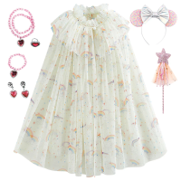 2026 Kids Princess Cloak Sets New Baby Girl Halloween Carnival Rainbow Cloaks Dress Up Child Christmas Birthday Party Cape