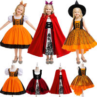Teen Girl Halloween Costume Halloween Theme Print Frock 8-12 Yrs Teenager Girl Fantasy Disguise Outfits Luxury Elegant Gown