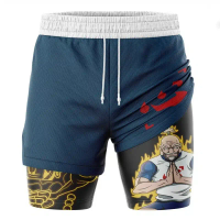 Summer Casual Men's Double-layer Shorts Stretch Quick Drying Fitness Training Base