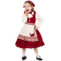 Little Match Girl Lolita Cosplay Dress Kids Farm Maid Role Play Costume