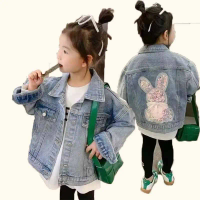 Baby Girls Denim Coat Children's Fashion Jacket Spring Kids Casual Outerwear Autumn Teens Loose Button Clothes 2-10 Years Old