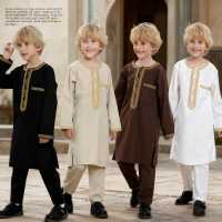 Middle Eastern Teenage Boys' Long Robes Embroidered Robes Complete Cultural Costumes for Festivals Photography and Ceremonies