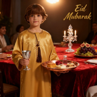 Boys Children Islamic Muslims Jubba Thobe Kaftan Robe Arab Dubai Qatar Abaya Robe Tassel Eid Al Fitr Dress