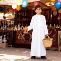 Boys Muslim Prayer Robes Saudi Arabian Islamic Clothing Ramadan Eid Kids Dresses