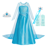 Girls Princess Dresses Children Elsa Birthday Fancy Gown Kids Snow Queen Dance Blue Clothes Christmas Kids Cosplay Dresses