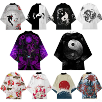 2023 Japanese New Product 3D Digital Printing Harajuku Kimono Cloak Coat Pajama Cardigan Summer