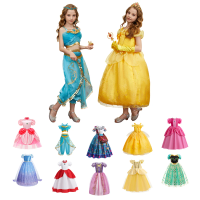 Kids Summer Costume Girls Bell Anna Rapunzel Snow Queen Ball Vestidos Kids Christmas Fancy Performance Luxury Cosplay Dresses