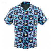 Rock and Roll Men's Summer Breathable Men's Shirt Series Short Sleeved Shirt Unisex Loose Casual Top