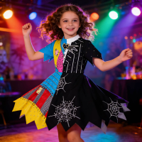 Christmas Horro Cosplay Costume Girls Salyy Halloween Masquerade Party Dress For 3-10year Girls Kids Performance Clothing 2025