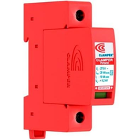 Dispositivo Contra Surtos Elétricos Clamper Front V 20KA, 275V, Limitador de Tensão + Desconexão Térmica, Monopolar, Vermelho - 16235