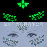 Style Glow Face Tattoos Halloween Temporary Body Stickers for Rave Carnival Music Concert Festival Party Makeup