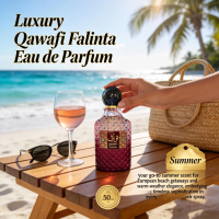 Coastal Pineapple Saffron , Long Lasting Fresh Woody Aroma, Red Cut Bottle, Beach Vacation Wear, Relaxing Seaside Leisure Use