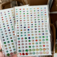 Self Adhesive Colorful Round Rhinestone Stickers Acrylic Crystal Gems for Kids Stage Makeup DIY Decoration Sparkle Supplies