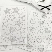 Silver Star Heart Rhinestone Stickers Flatback Gems for DIY Nail Art Card Decoration Scrapbook Supplies Blogger Style