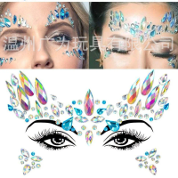 Acrylic Face Rhinestone Stickers Self Adhesive Crystal Gems for Stage Makeup Costume Party Forehead Eye Decor