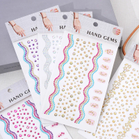 Nail Bracelet Rhinestone Stickers Self Adhesive Acrylic Gems 2 in 1 for Stage Makeup Model Decor Wholesale Hot Selling