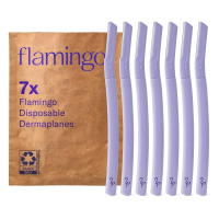 Flamingo Dermaplane Razor for Women - Disposable Face Razors with Precision Blade & Curved Handle, Pack of 7