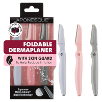 Foldable Dermaplaner Facial Razors for Women - 3 Piece Set with Eyebrow and Facial Hair Razor, Painless Hair Removal Tool for