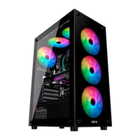 Gabinete Gamer Hyrax HGB210, Mid Tower, ATX, Lateral e Frontal em Vidro Temperado, 6x Fans ARGB, Preto - HGB210B-ARGB
